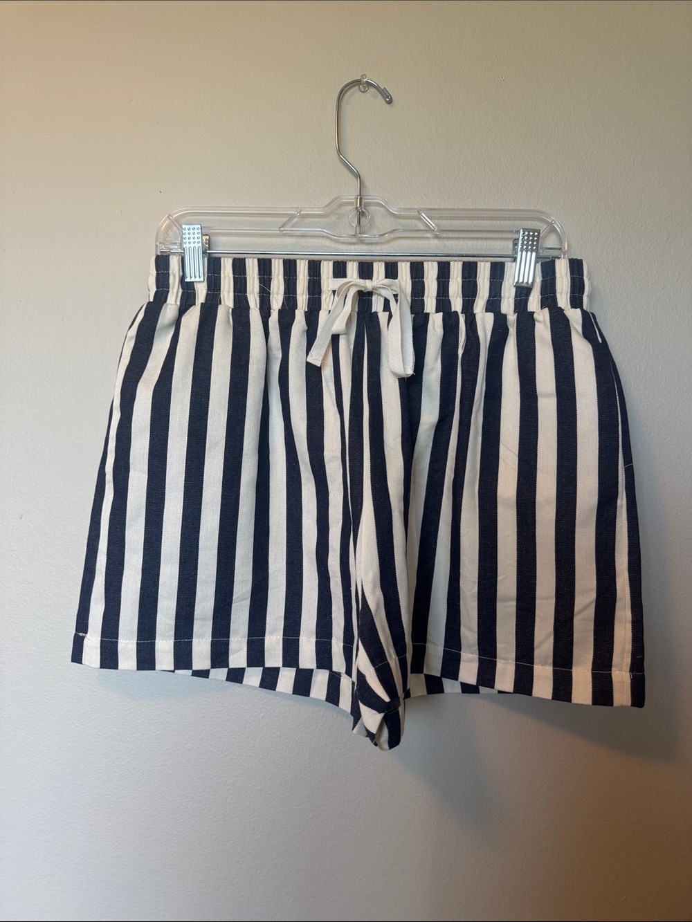 NWT Anniewear Striped Navy and White Drawstring Women’s Shorts